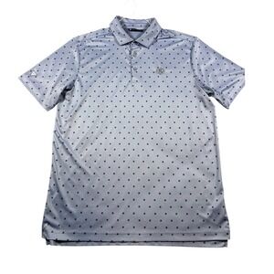 Levelwear Mens Oak Hill CC Golf Polo Shirt Blue Geometric Print Size XL